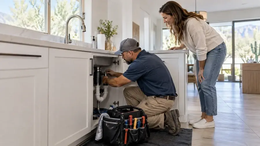 A technician at work in a home